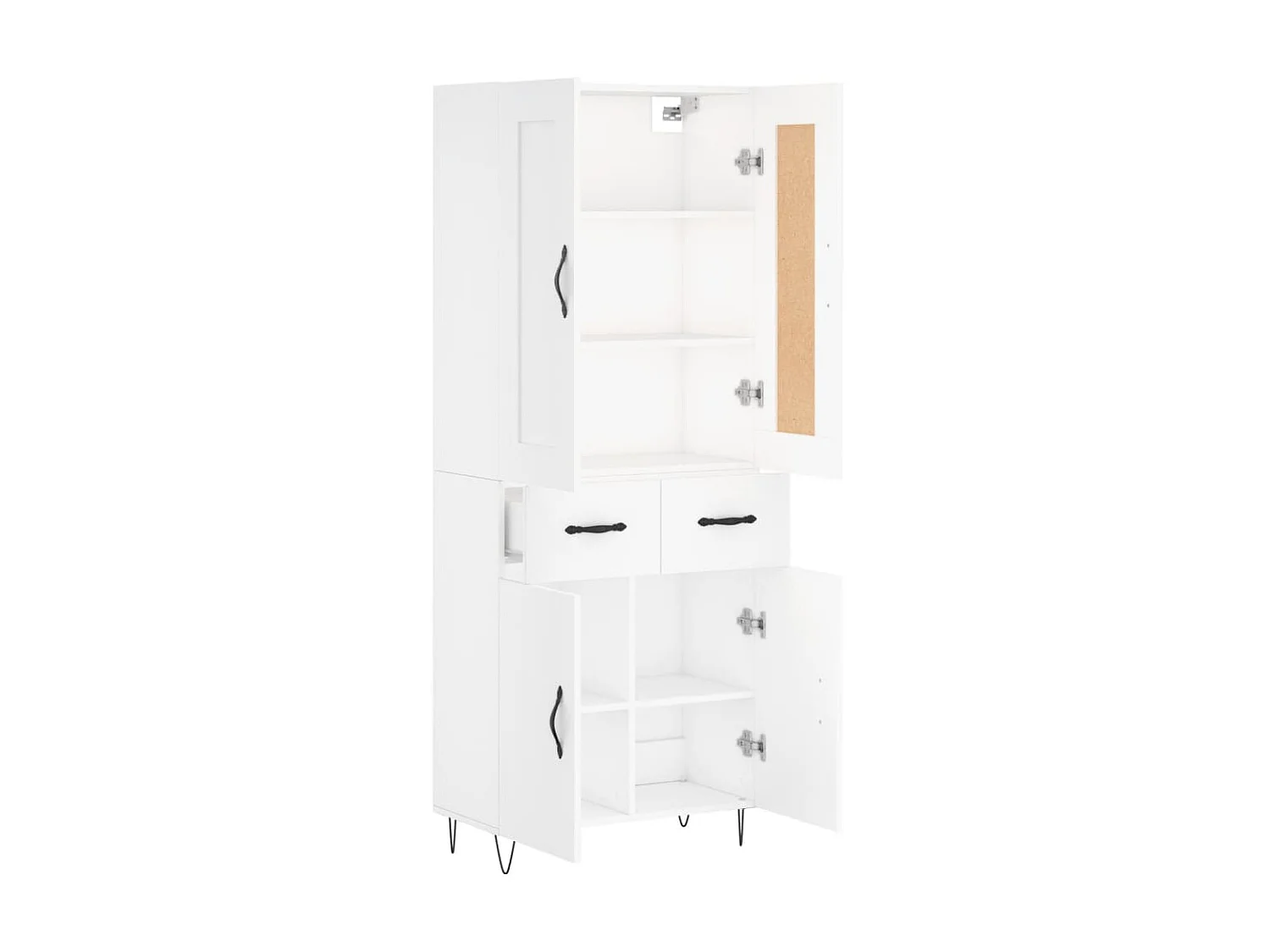 Buffet haut Blanc 69,5x34x180 cm Bois d'ingénierie QWE30471