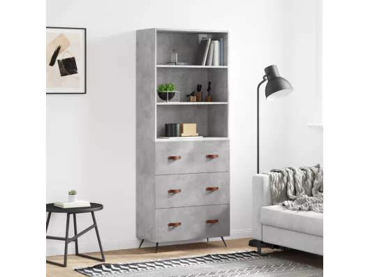 Kauf Unique Highboard,Kommode Betongrau 69,5x34x180 cm Holzwerkstoff -gkd992828