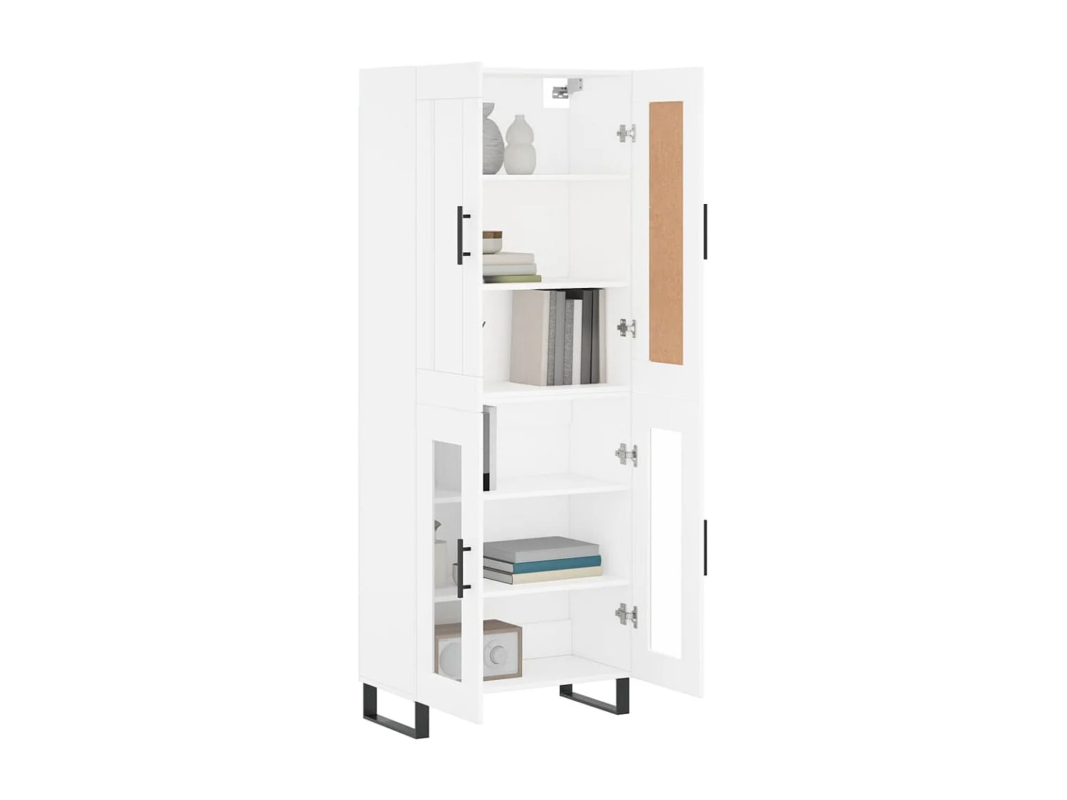 Buffet haut Blanc 69,5x34x180 cm Bois d'ingénierie QWE29228