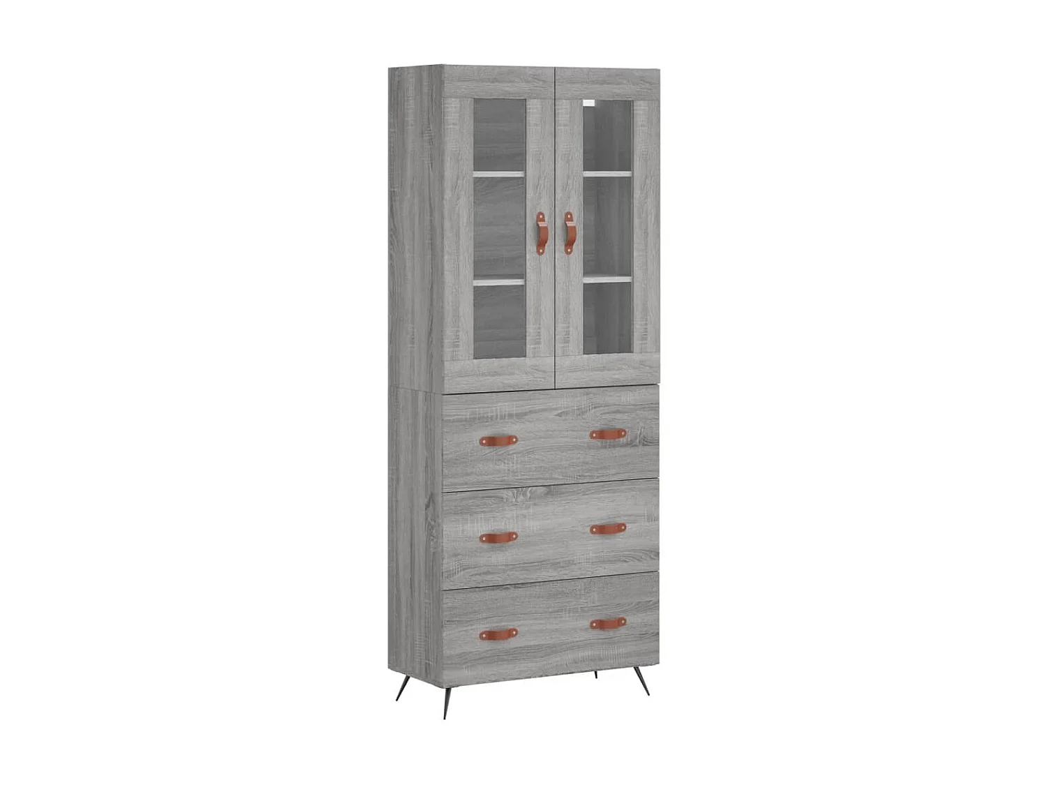 Buffet haut Sonoma gris 69,5x34x180 cm Bois d'ingénierie QWE21222