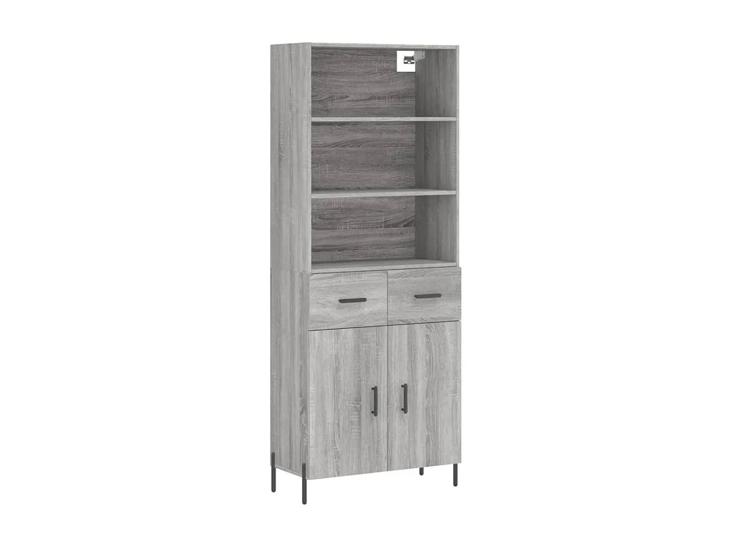 Highboard,Kommode Grau Sonoma 69,5x34x180 cm Holzwerkstoff -gkd704380