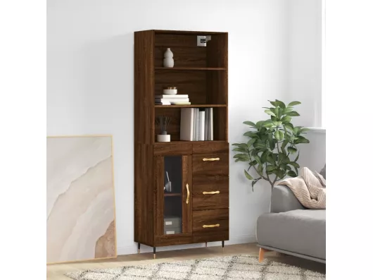 Kauf Unique Highboard,Kommode Braun Eichen-Optik 69,5x34x180 cm Holzwerkstoff -gkd960618