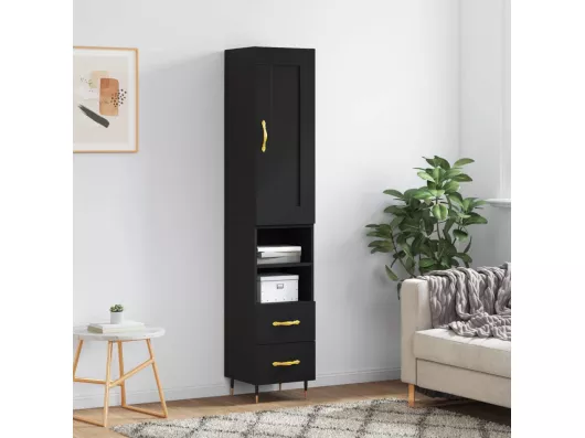 Kauf Unique Highboard,Kommode Schwarz 34,5x34x180 cm Holzwerkstoff -gkd375322