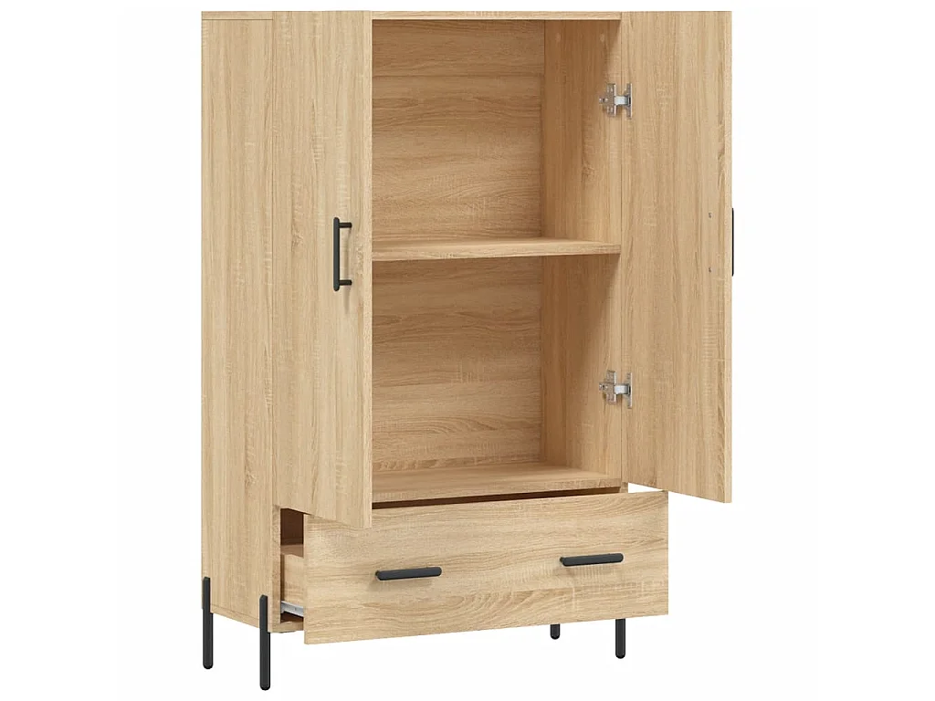 Hoge kast 69,5x31x115 cm bewerkt hout sonoma eikenkleurig NL79191
