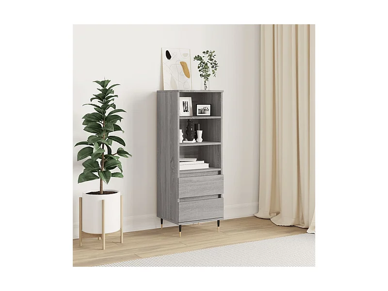 Aparador alto 40x36x110 cm derivados de madeira cinzento sonoma PT287903