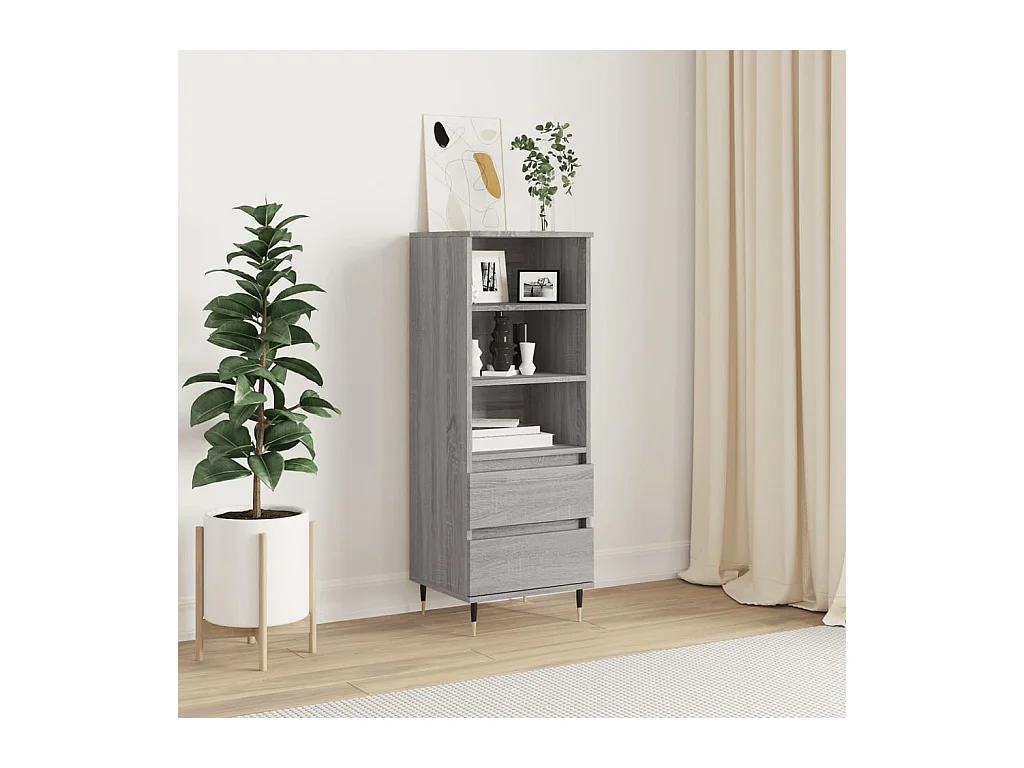 Aparador alto madera contrachapada gris Sonoma 40x36x110 cm ES22839