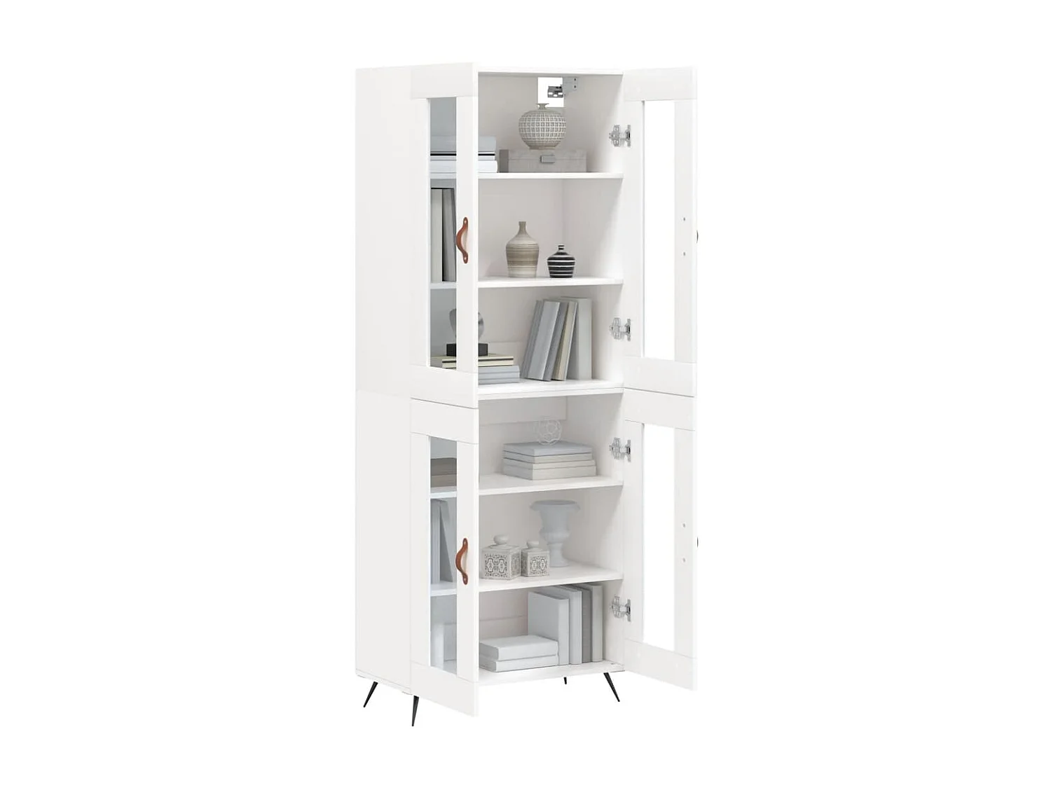 Buffet haut Blanc 69,5x34x180 cm Bois d'ingénierie QWE53277