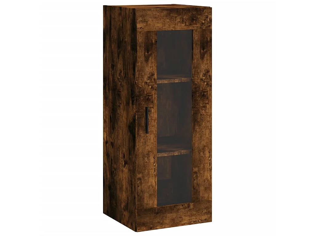 Buffet haut Chêne fumé 34,5x34x180 cm Bois d'ingénierie QWE93384