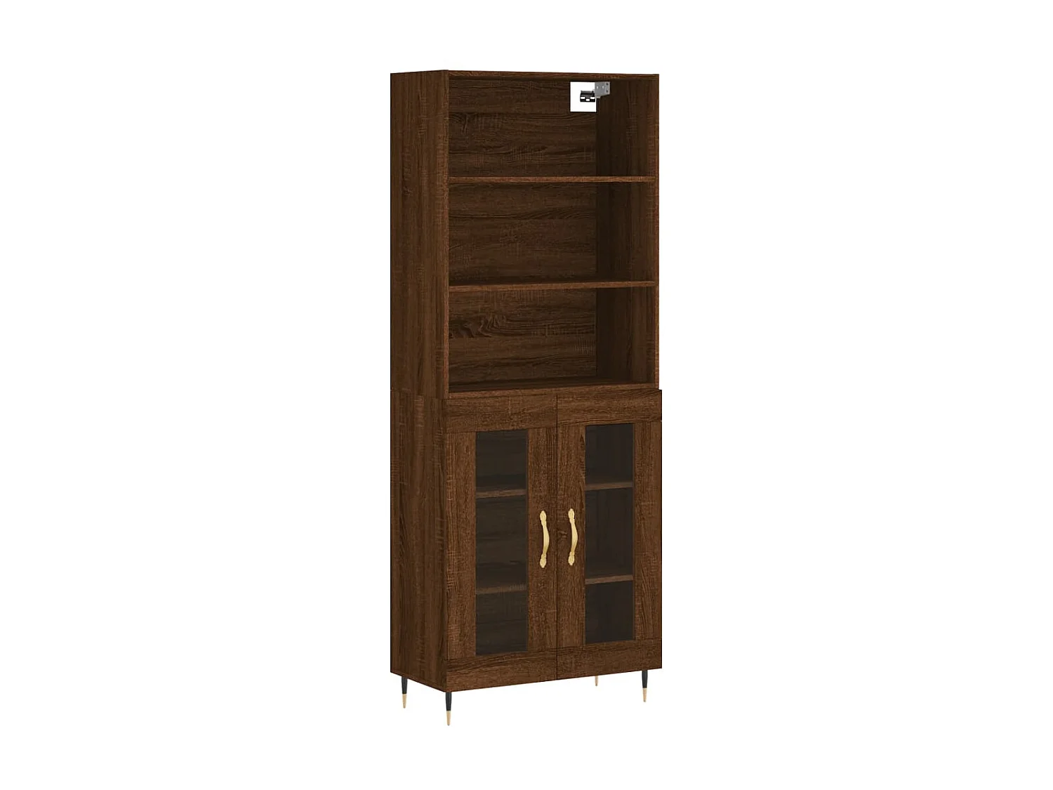 Highboard,Kommode Braun Eichen-Optik 69,5x34x180 cm Holzwerkstoff -gkd332837