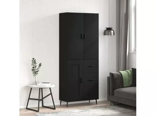 Kauf Unique Highboard,Kommode Schwarz 69,5x34x180 cm Holzwerkstoff -gkd414915