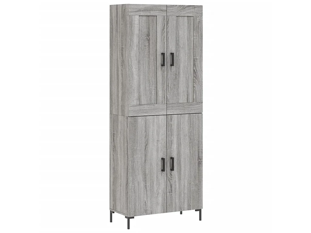 Highboard,Kommode Grau Sonoma 69,5x34x180 cm Holzwerkstoff -gkd321845
