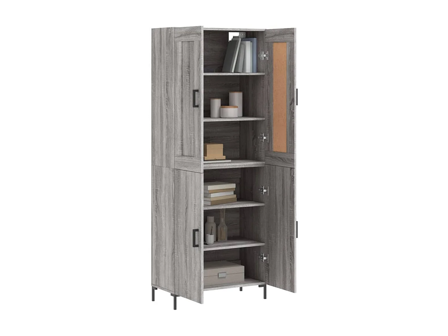 Highboard,Kommode Grau Sonoma 69,5x34x180 cm Holzwerkstoff -gkd321845
