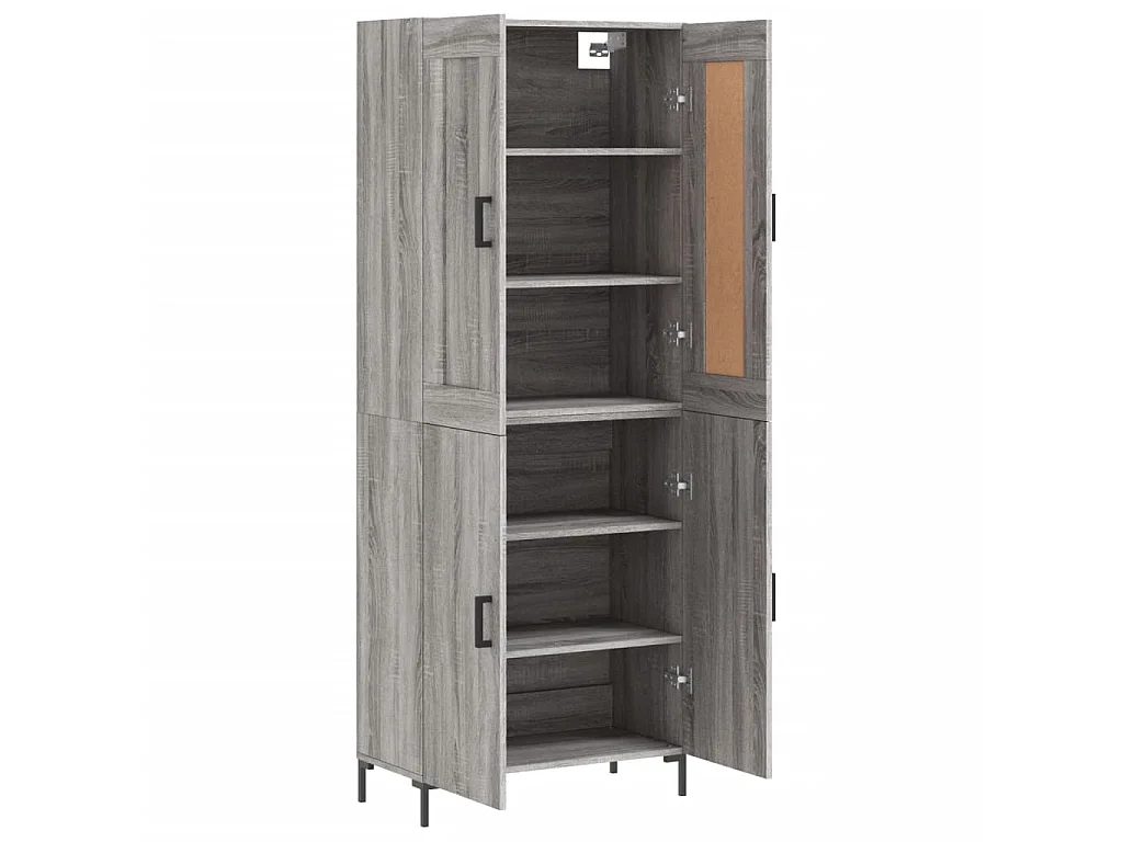 Highboard,Kommode Grau Sonoma 69,5x34x180 cm Holzwerkstoff -gkd321845