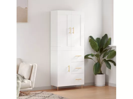 Kauf Unique Highboard,Kommode Hochglanz-Weiß 69,5x34x180 cm Holzwerkstoff -gkd543633