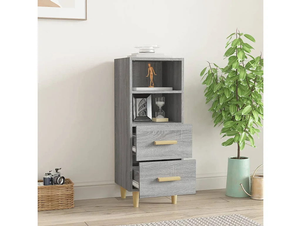 Dressoir 34,5x34x90 cm bewerkt hout grijs sonoma eikenkleurig NL730609