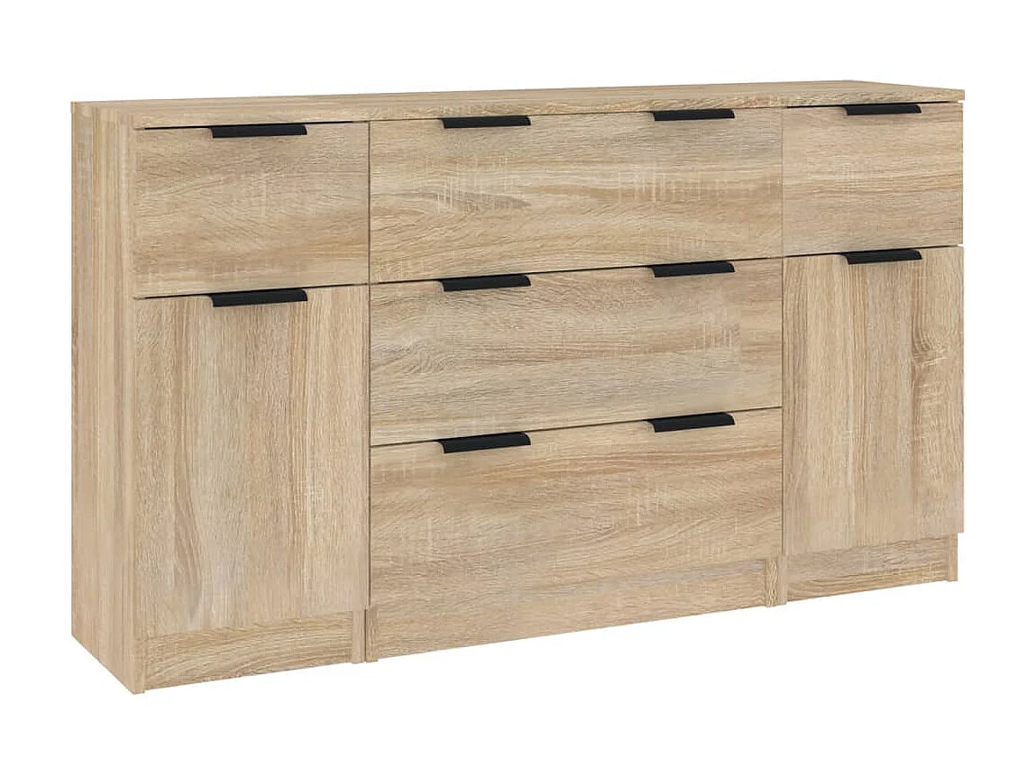 Ensemble de buffets 3 pcs Chêne sonoma Bois d'ingénierie EGER78125