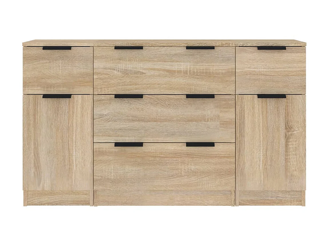Ensemble de buffets 3 pcs Chêne sonoma Bois d'ingénierie EGER78125