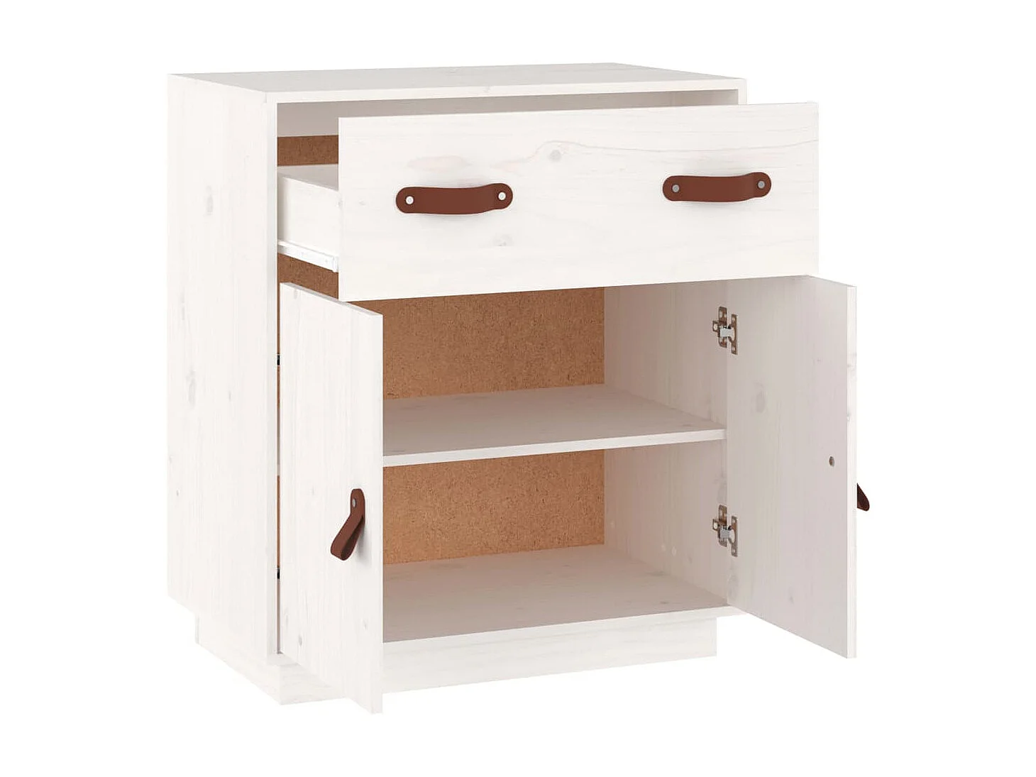 Dressoir 65,5x40x75 cm massief grenenhout wit NL111928