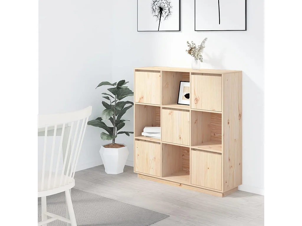 Highboard,Kommode 110,5x35x117 cm Massivholz Kiefer -gkd558844