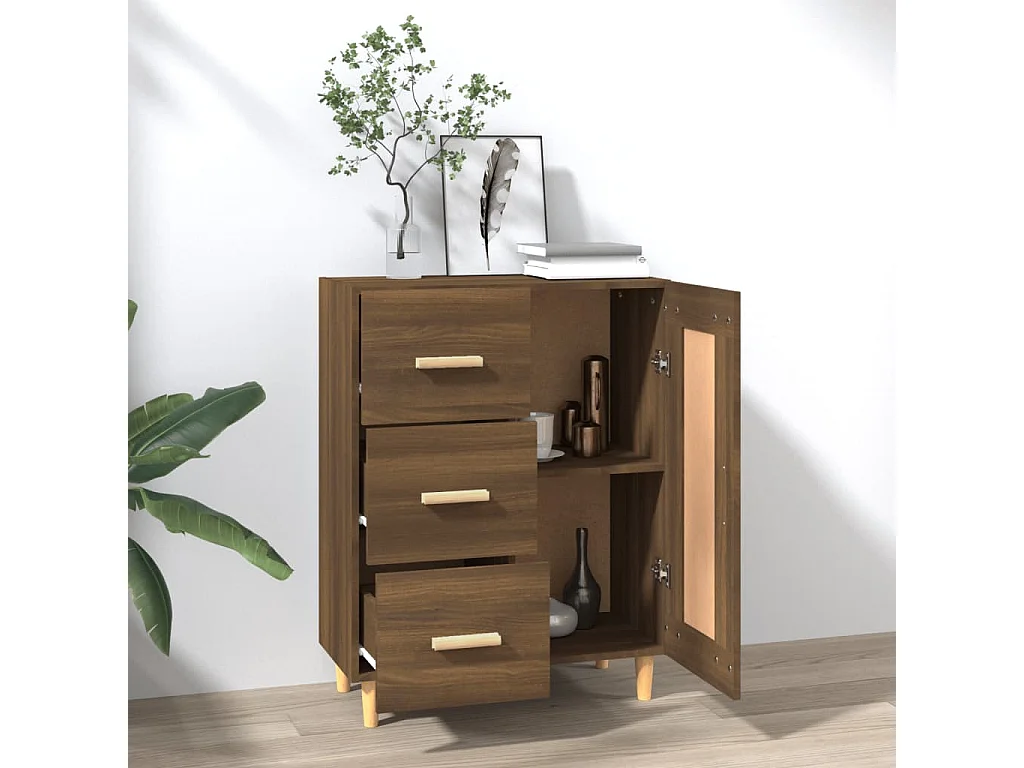 Buffet Chêne marron 69,5x34x90 cm Bois d'ingénierie EGER90498