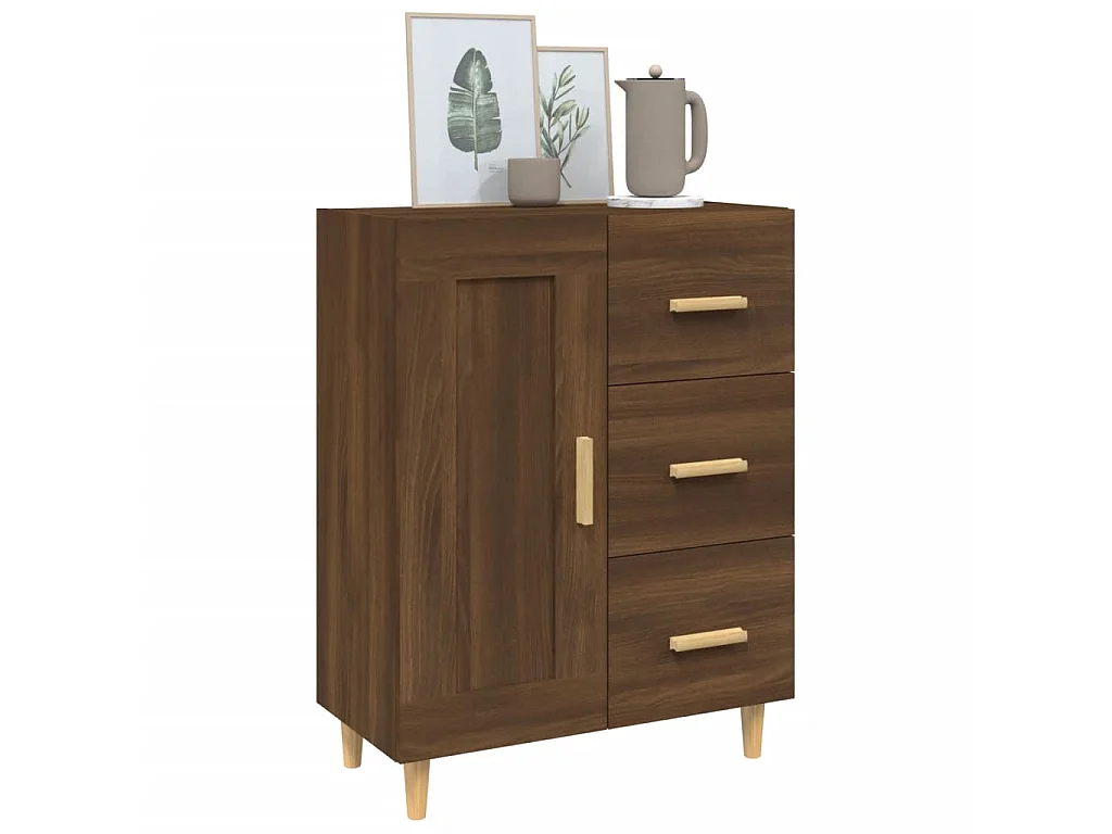 Buffet Chêne marron 69,5x34x90 cm Bois d'ingénierie EGER90498