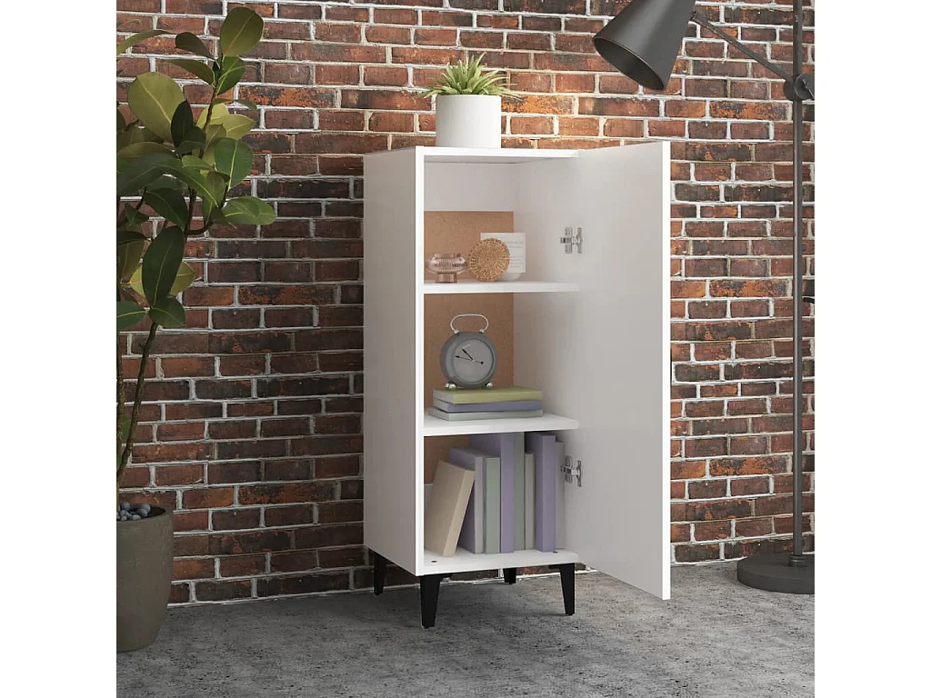 Aparador de madera contrachapada blanco 34,5x34x90 cm ES22822