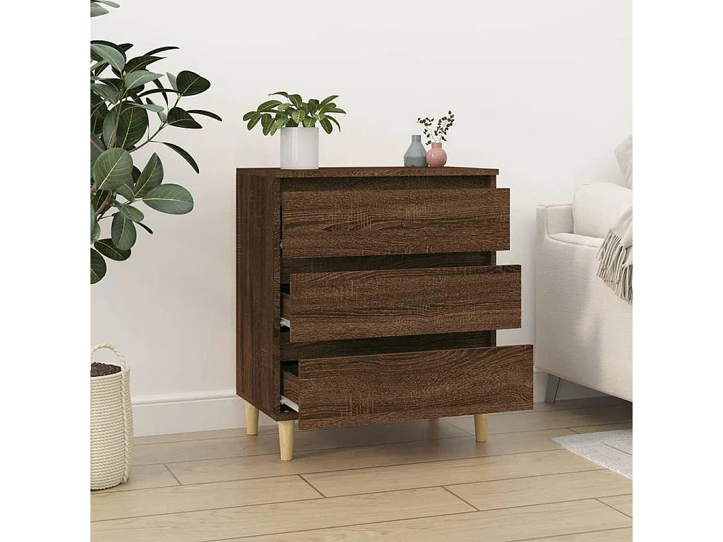 Buffet Chêne marron 60x35x70 cm Bois d'ingénierie QWE41513