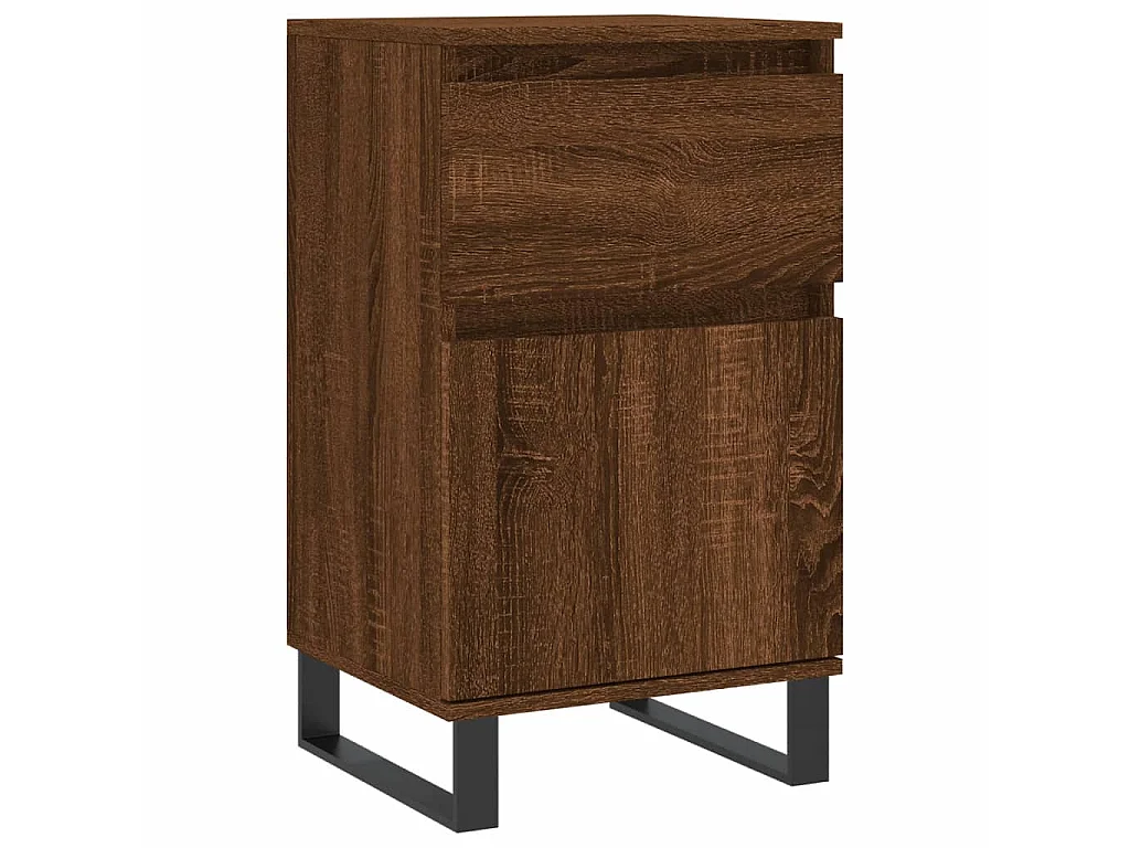 lot de 2 Buffets chêne marron 40x35x70 cm bois d'ingénierie QWE62202