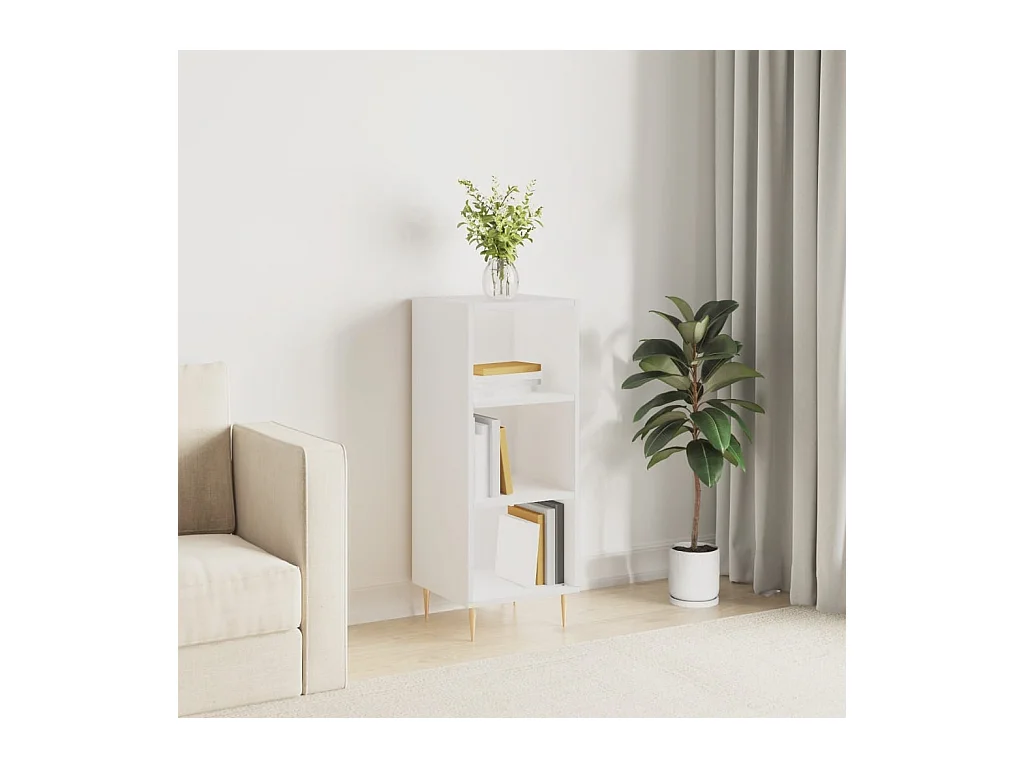 Buffet blanc 34,5x32,5x90 cm bois d'ingénierie QWE34211