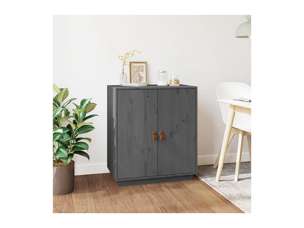 Buffet Gris 65,5x40x75 cm Bois massif de pin EGER95730