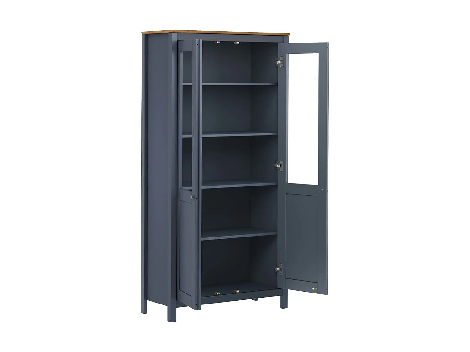 Buffet haut Hill Gris 85x37x170,5 cm Bois de pin solide EGER42326