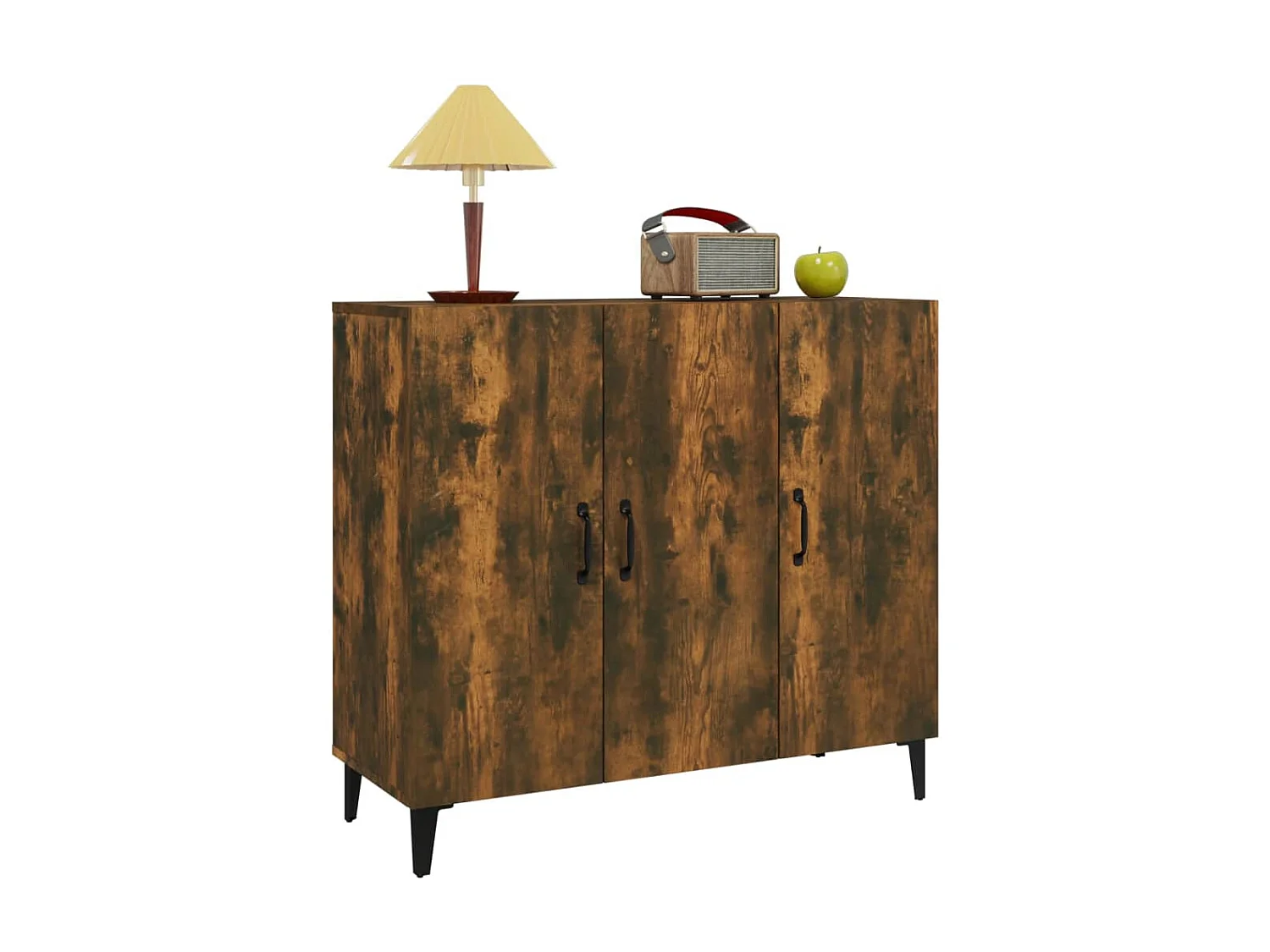 Aparador de madera de ingeniería roble ahumado 90x34x80 cm ES43398