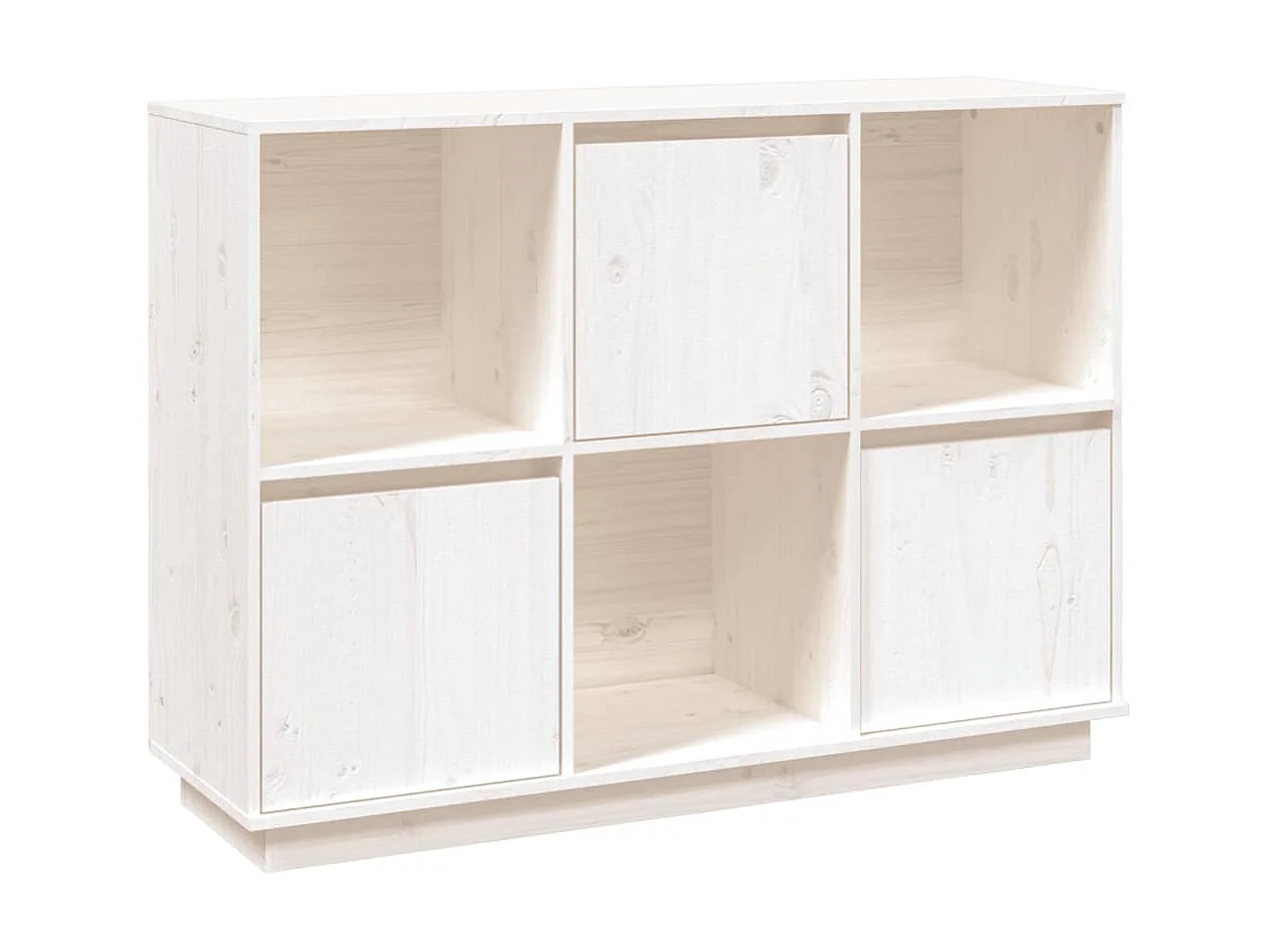 Dressoir 110,5x35x80 cm massief grenenhout wit NL848947