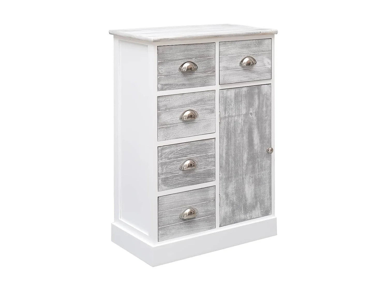 Dressoir met 10 lades 113x30x79 cm hout grijs NL733876