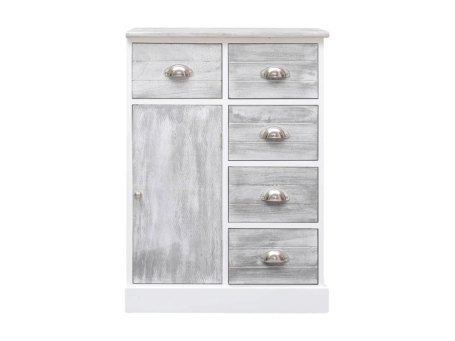 Dressoir met 10 lades 113x30x79 cm hout grijs NL733876