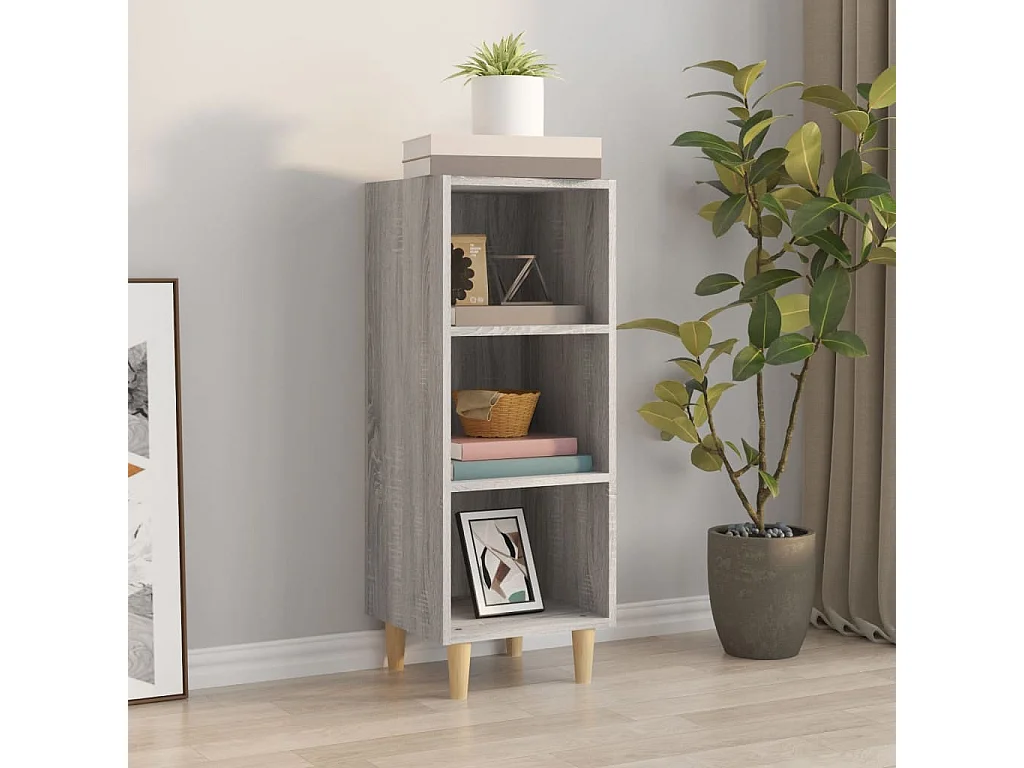 Aparador de madera contrachapada gris Sonoma 34,5x32,5x90 cm ES33706