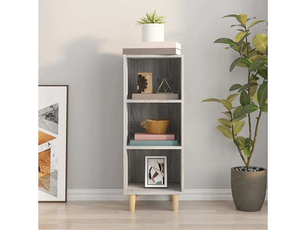 Aparador de madera contrachapada gris Sonoma 34,5x32,5x90 cm ES33706