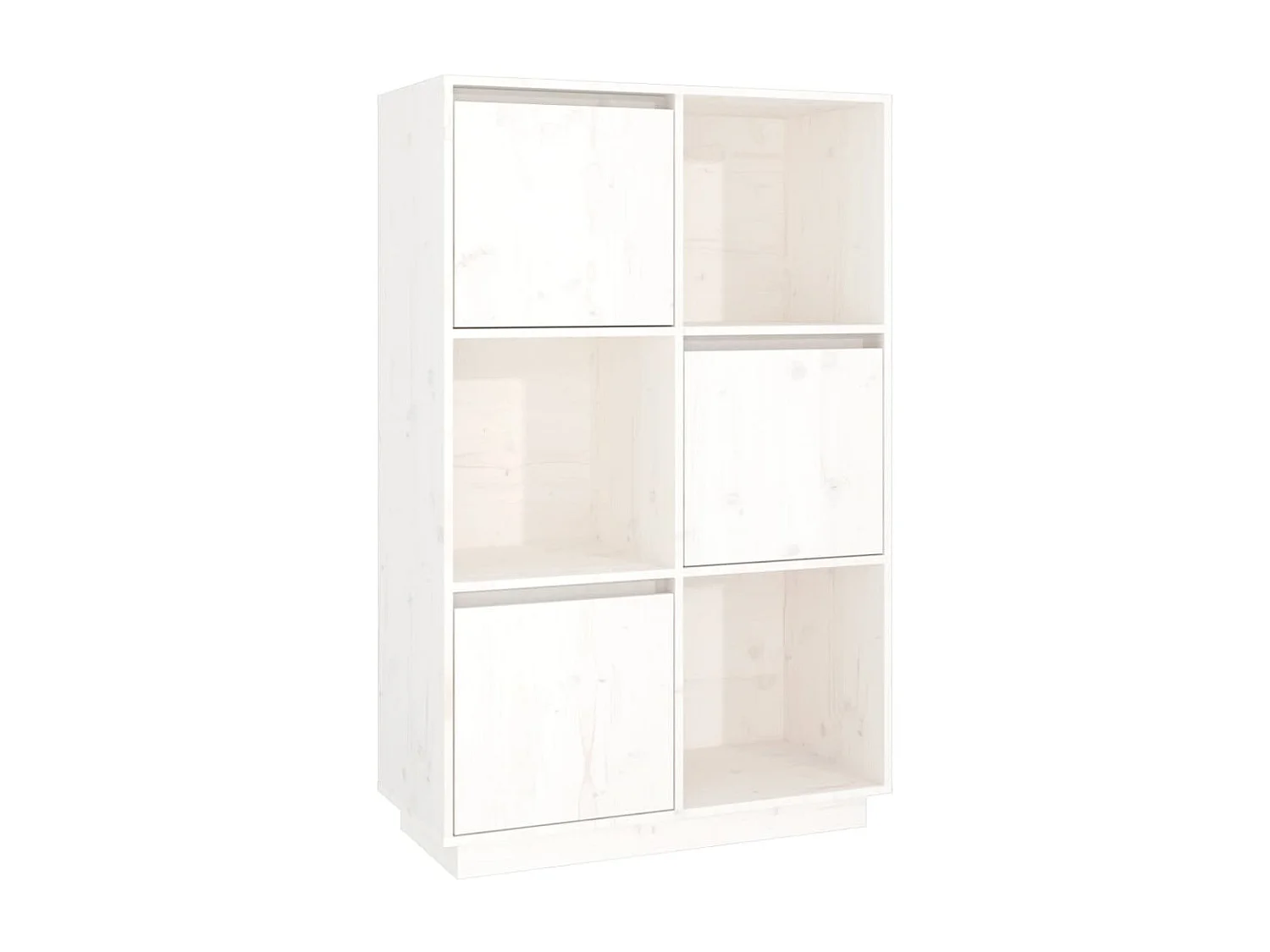 Highboard,Kommode Weiß 74x35x117 cm Massivholz Kiefer -gkd224676