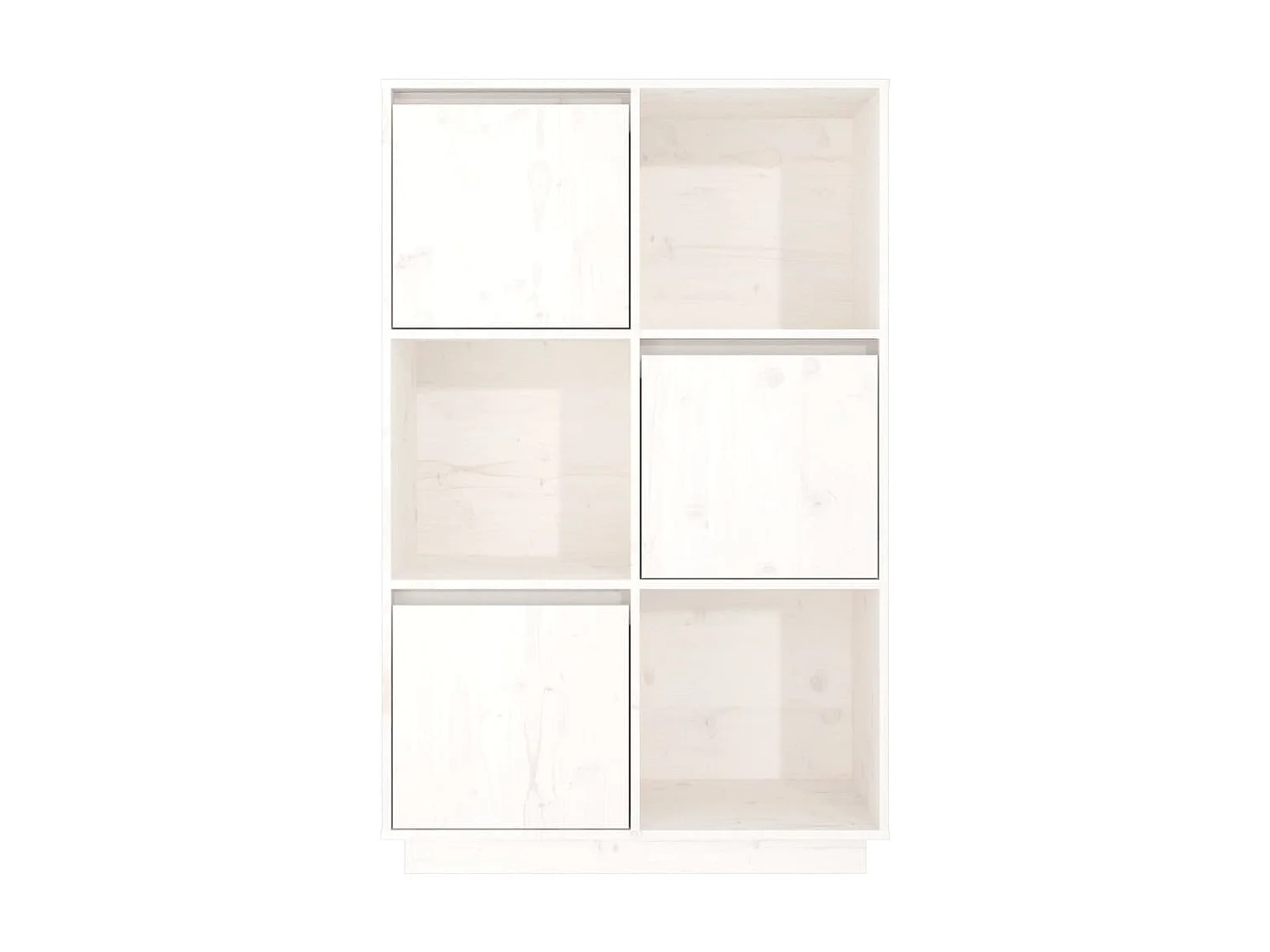 Highboard,Kommode Weiß 74x35x117 cm Massivholz Kiefer -gkd224676