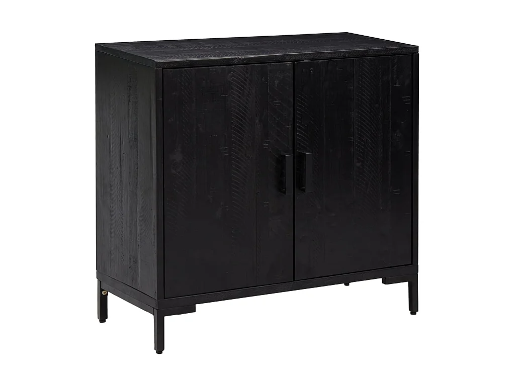 Buffet Noir 75x35x70 cm Bois de pin massif LSF6887