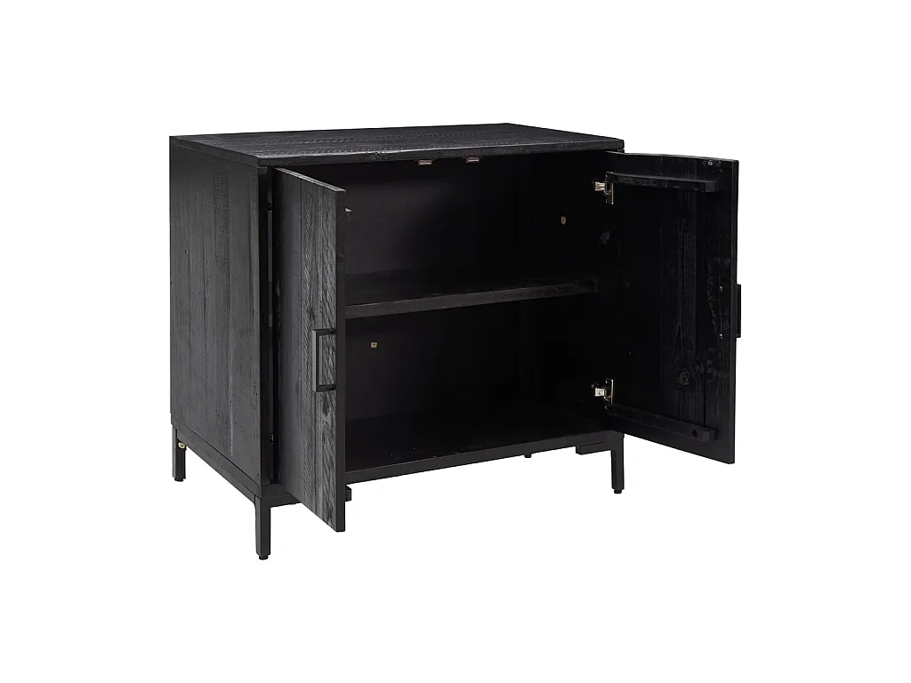 Buffet Noir 75x35x70 cm Bois de pin massif LSF6887