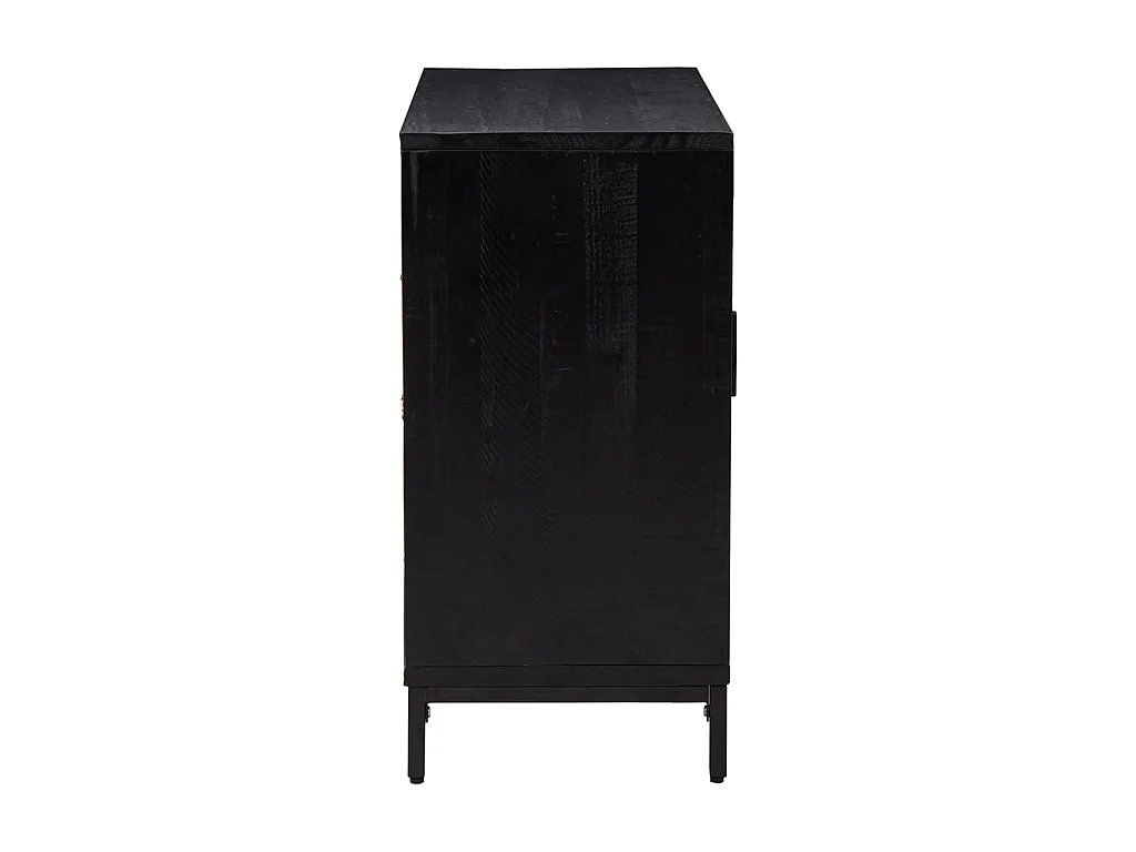 Buffet Noir 75x35x70 cm Bois de pin massif LSF6887