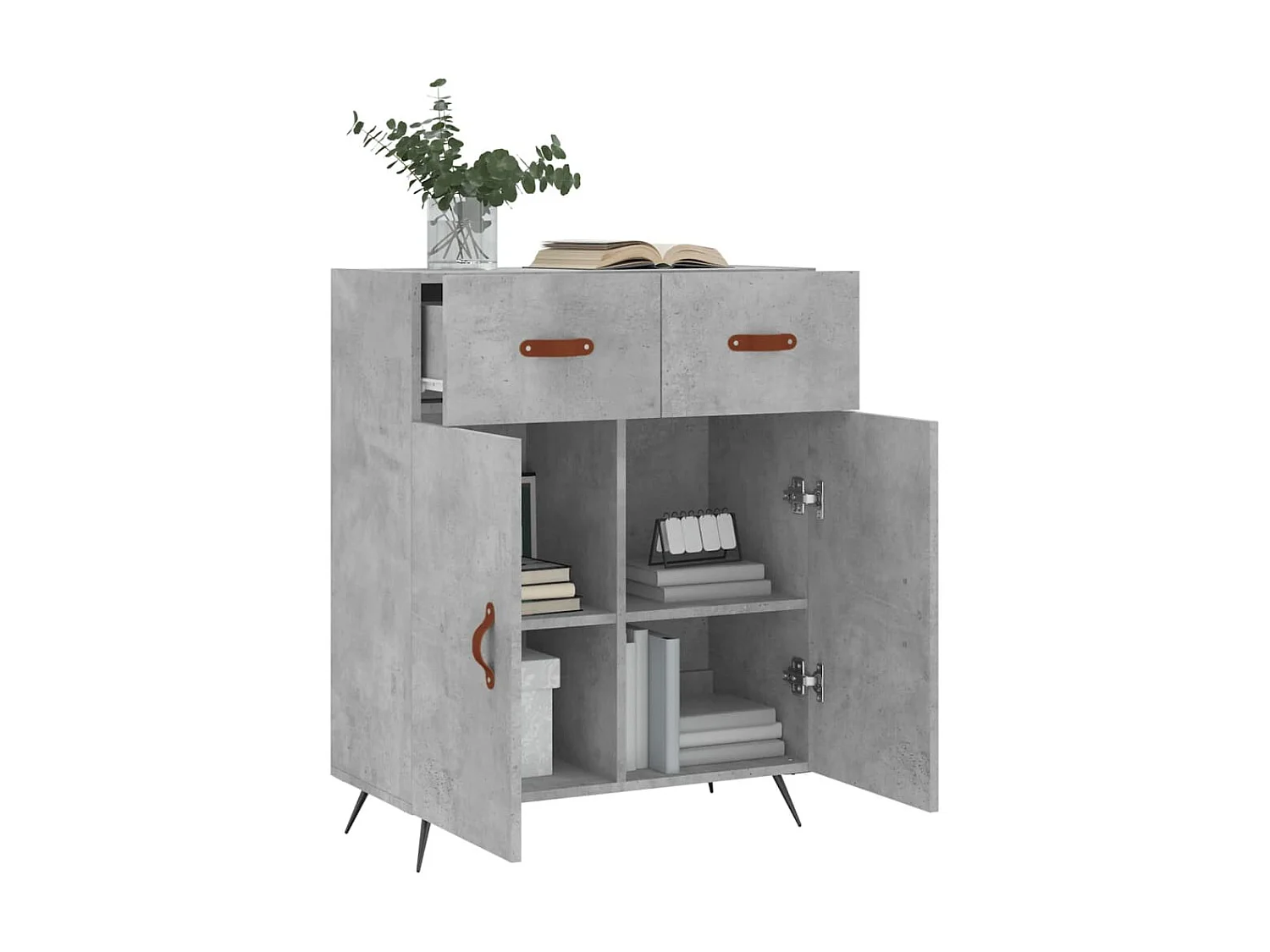 Dressoir 69,5x34x90 cm bewerkt hout betongrijs NL340485