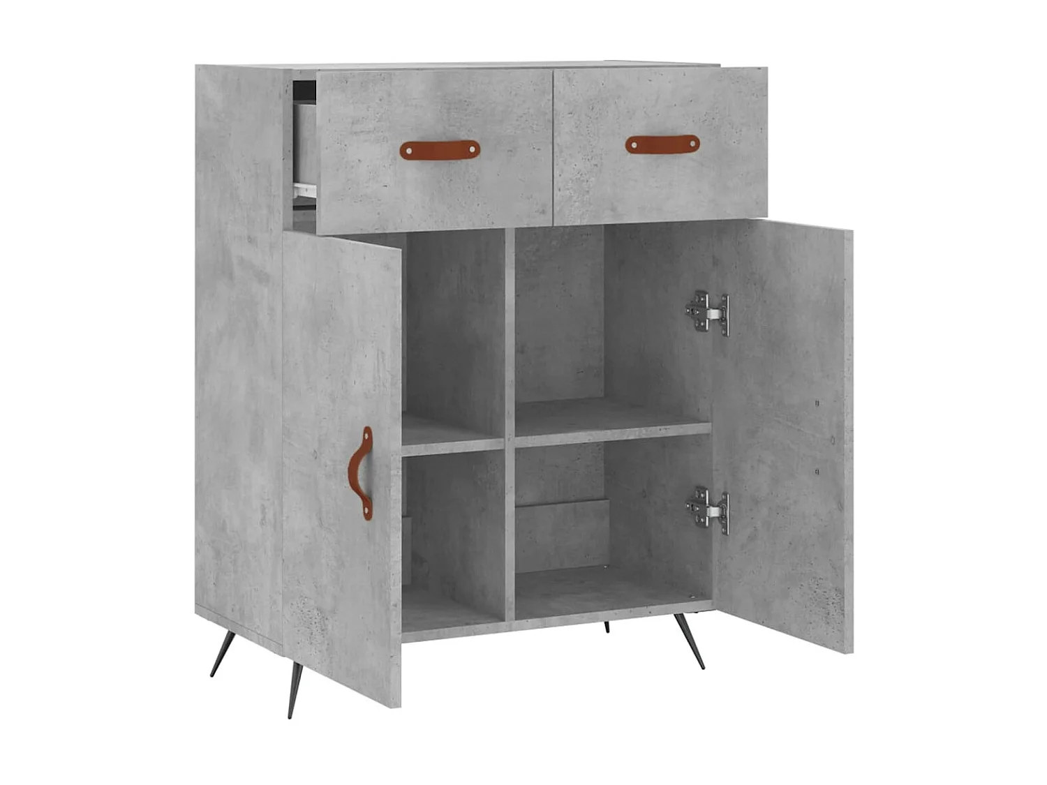 Dressoir 69,5x34x90 cm bewerkt hout betongrijs NL340485