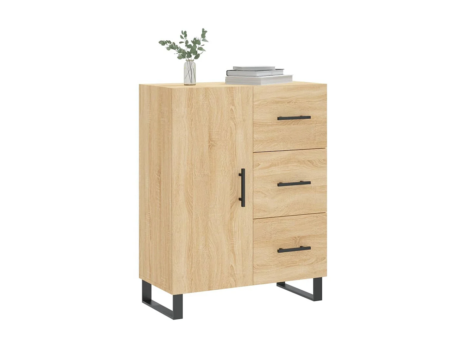 Buffet chêne sonoma 69,5x34x90 cm bois d'ingénierie QWE77554
