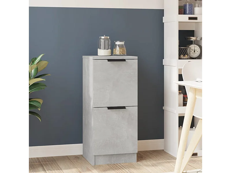 Dressoir 30x30x70 cm bewerkt hout betongrijs NL715282