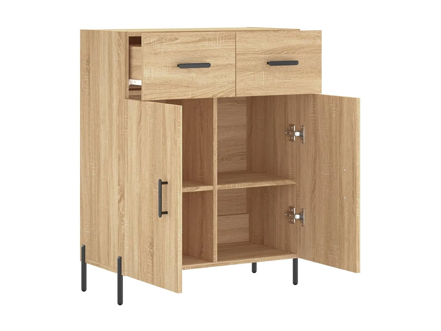 Buffet chêne sonoma 69,5x34x90 cm bois d'ingénierie QWE79838