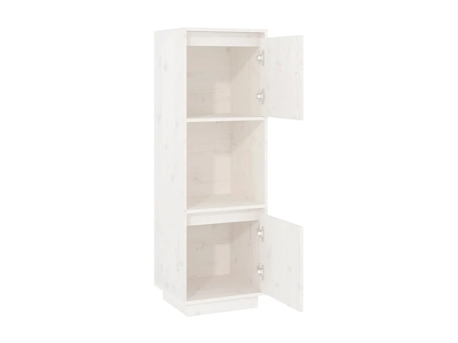 Highboard,Kommode Weiß 38x35x117 cm Massivholz Kiefer -gkd988937