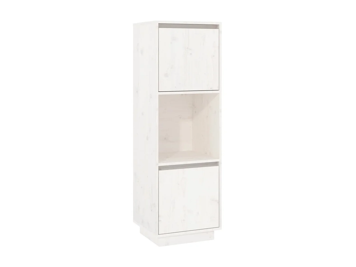 Buffet haut Blanc 38x35x117 cm Bois massif de pin EGER78365