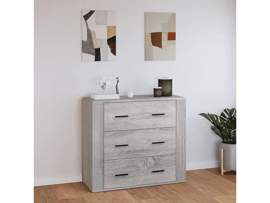 Buffet Sonoma gris 80x33x70 cm Bois d'ingénierie EGER46649